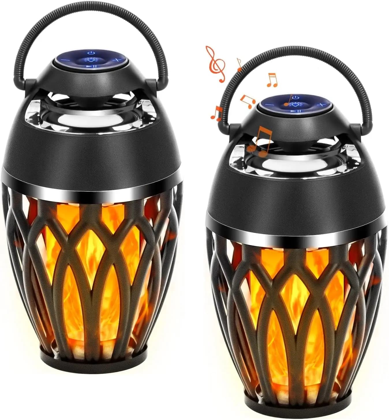 Altoparlanti Bluetooth da Esterno con Effetto Fiamma LED, Impermeabili IPX5, Decorazioni per Feste e Giardino, Regali per Tutti