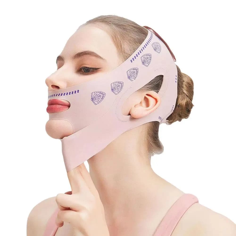 Cintura per il sollevamento del viso con fasciatura dimagrante per il viso a due piani V Line Face Shaper Cheek Chin Lift UP Strap fascia per il viso antirughe bellezza