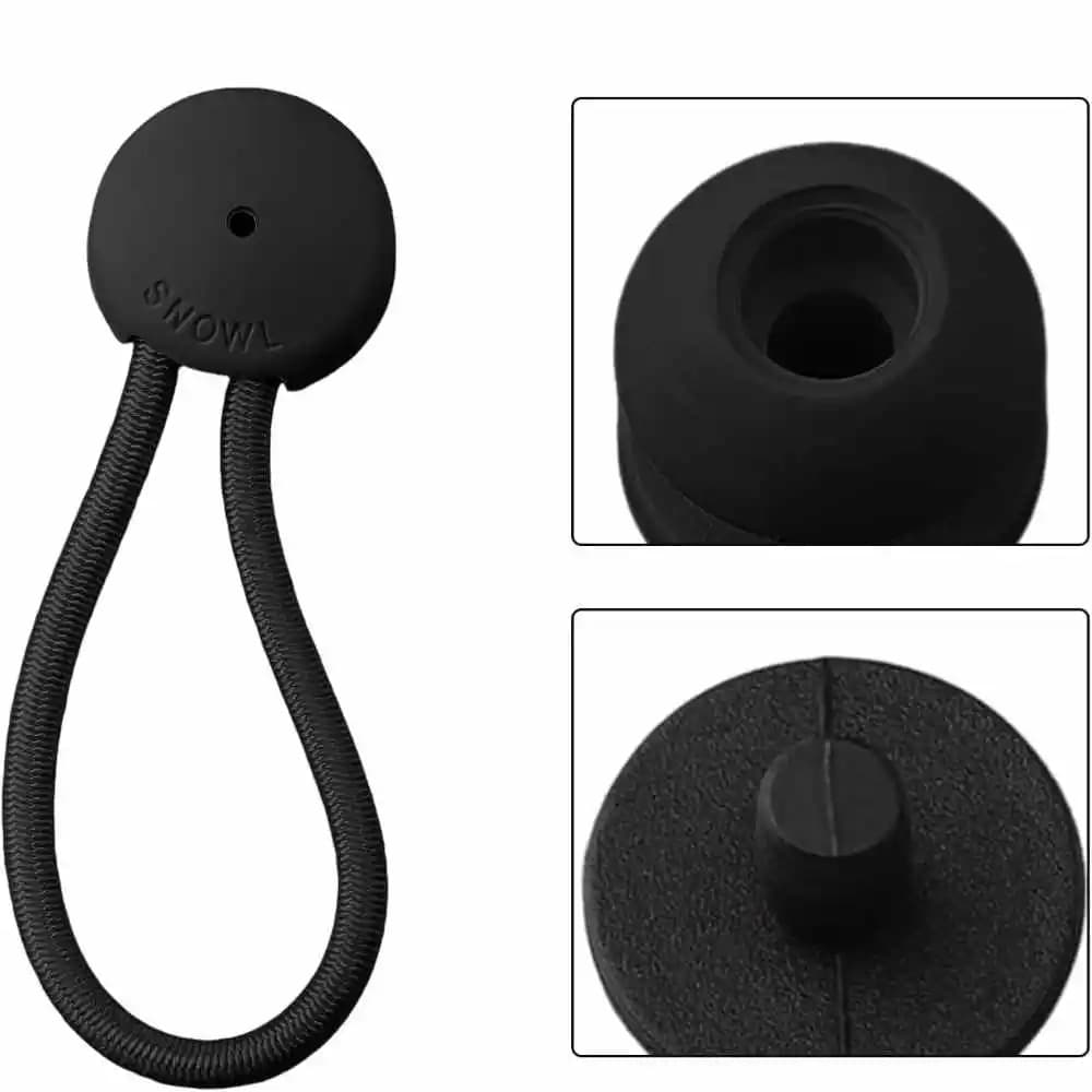 1/5 PCS Bungee Shock Cord Clip With Knobs Pull Tie Down Tarp Canvas Knobs For Camping Tents Cargo Pool Awning Black