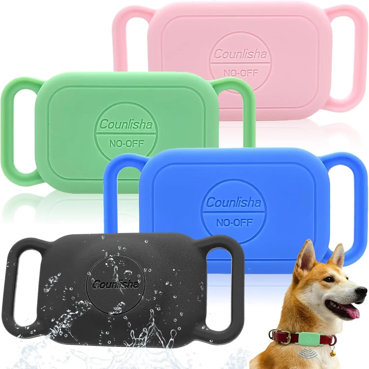 Supporto in silicone per collare Tile Pro Dog, custodia sottile, resistente e impermeabile per accessori tracker per animali domestici (confezione da 4)