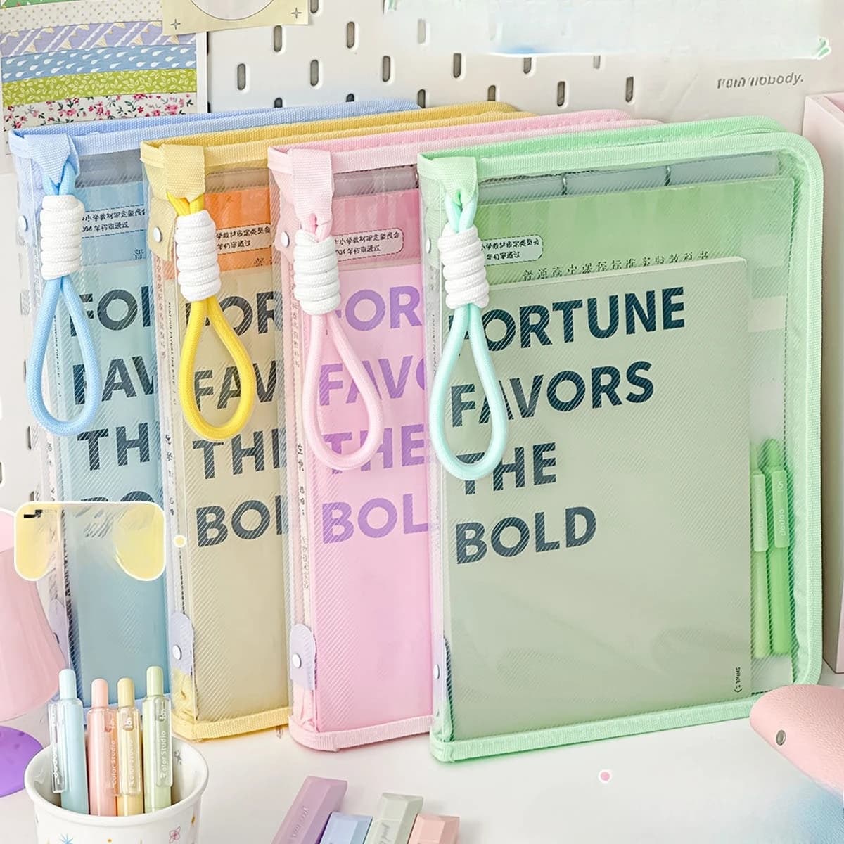 Cartella Portadocumenti Trasparente con Cartone Animato, Cartella Rigida in Plastica con Cerniera per Studenti, Borsa Portaoggetti per la Scuola, Organizer Portatile