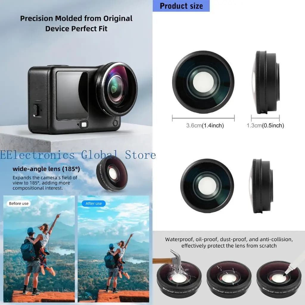 462B Professional Wide Angles Lens For Action 6 Adventure Cameras Attachment