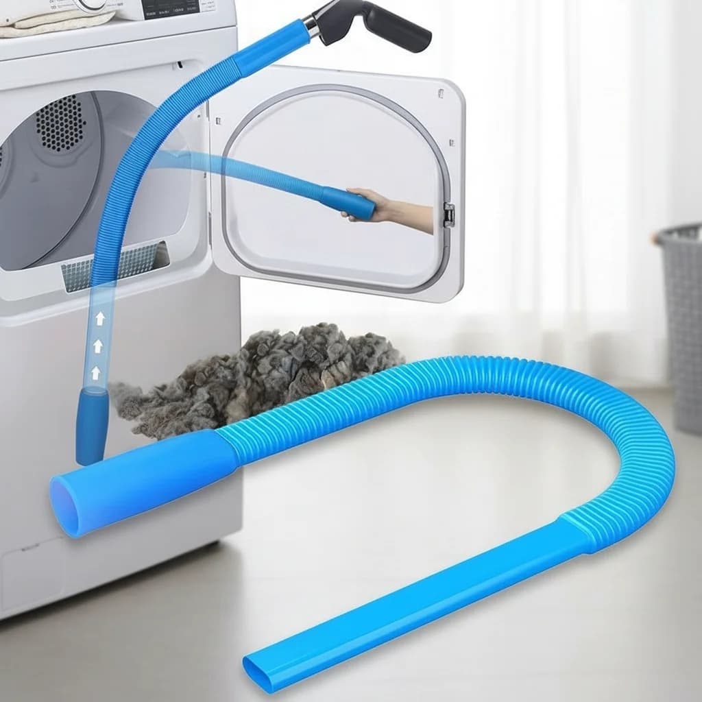 Accessorio per tubo flessibile per pulizia scarico asciugatrice blu da 1 pezzo per una pulizia efficiente dei fori di scarico dell'asciugatrice