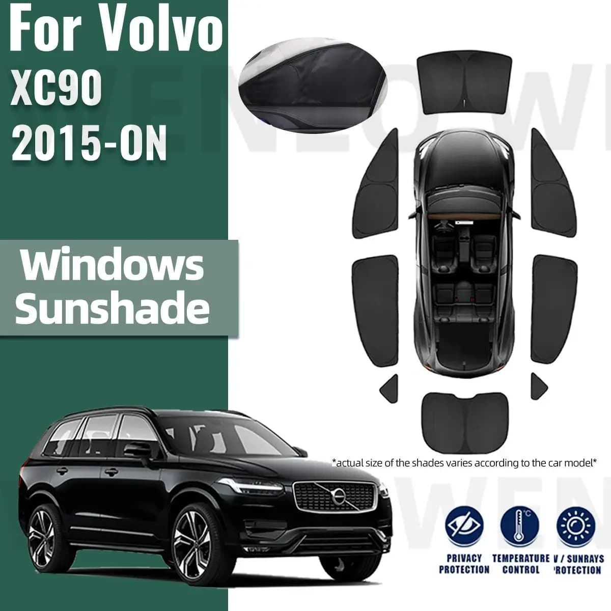 Per Volvo XC90 2015-2023 2024 copertura completa parasole per auto scudo parabrezza anteriore tenda del telaio tendalino laterale posteriore parasole