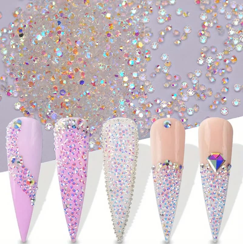 1440 pz Pixie Nail Art Strass Glitter Manicure vetro Strass decorazioni pietre autoadesive per accessori artigianali fai da te