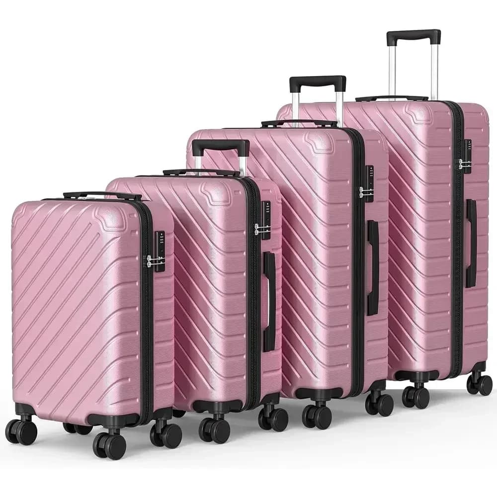 4-Piece Expandable Luggage Set with TSA Lock, 20% More Capacity, 360° Spinner Wheels for Men & Women (18 20 24 28)