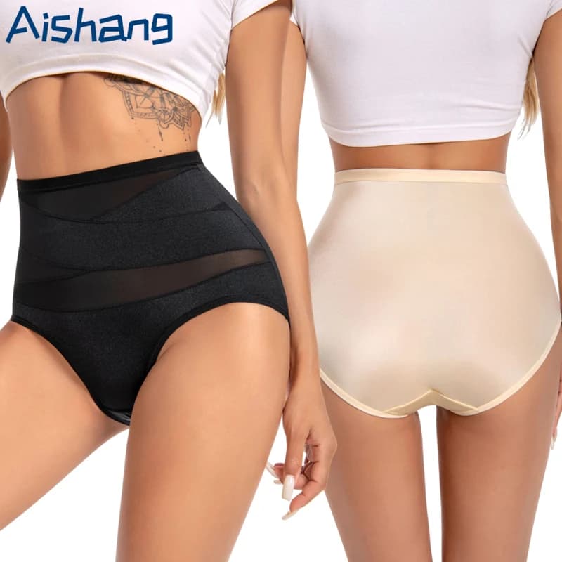 High Waist Mesh Crossing Mutandines Hinge Lifter Body Modeling Mutandines Breathable Slimming Underwear without Track