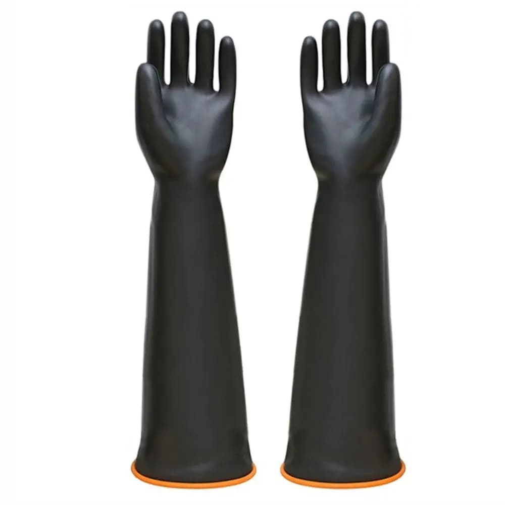 Guanti Resistenti a Acidi e Alcali Forti, Guanti Industriali in Gomma Riutilizzabili Lunghi e Resistenti 17''22''
