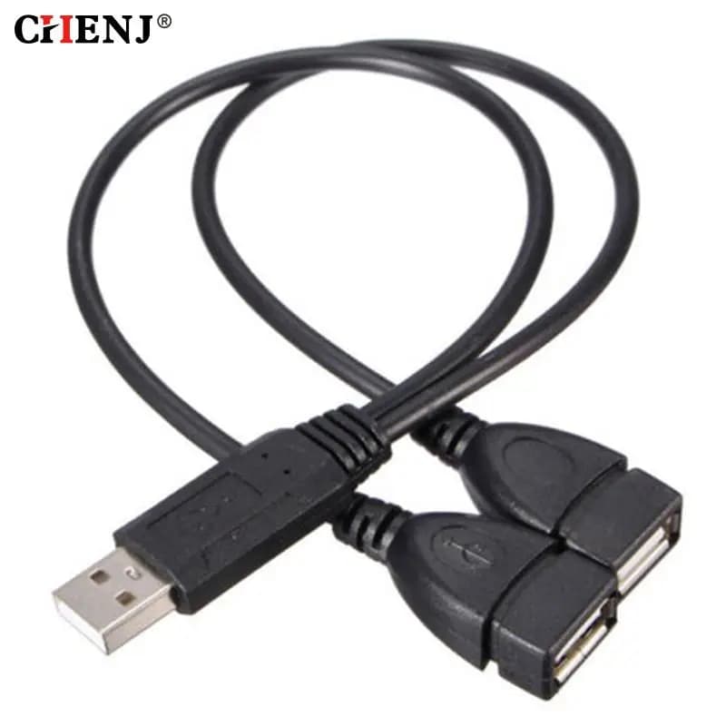 30cm USB 2.0 A maschio A 2 doppio Jack femmina Y Splitter Hub cavo di alimentazione cavo adattatore 1 spina maschio A 2 prese femmina prolunga