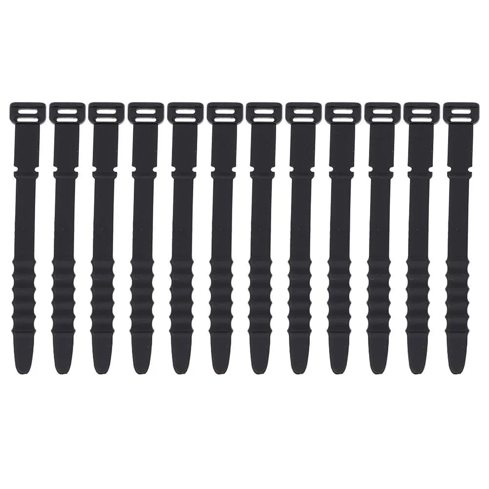 Organizzatore di cavi da 12 pezzi in silicone, avvolgicavo per cuffie e cavi USB, portaoggetti per mantenere l'organizzazione della scrivania, supporto portatile e leggero