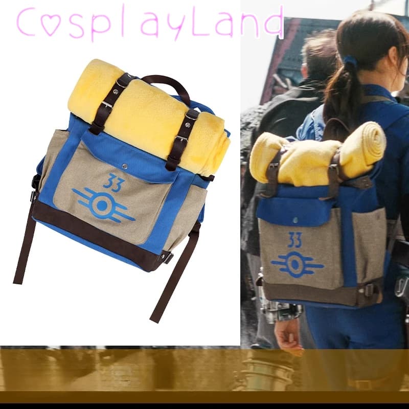 Borsa cosplay Fall Lucy Zaino sopravvissuto con coperta Accessori cosplay per film Giochi di ruolo Borse da scuola per carnevale di Halloween Regalo
