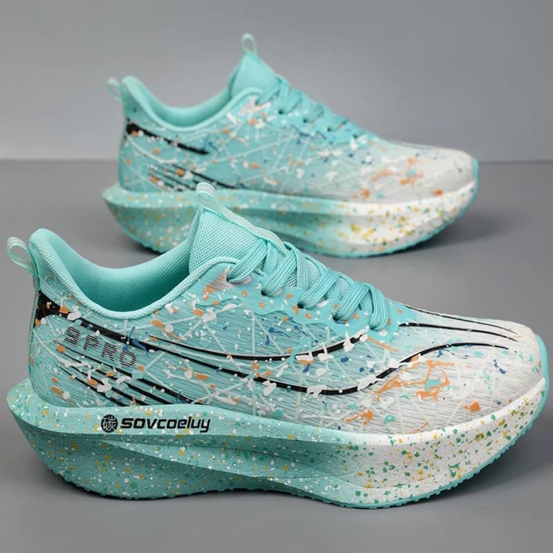 Men's Running Shoes with Carbon Plate Waterproof for Breathable Marathon Light Comfortable Sneakers Athletic Women's Anti-slip