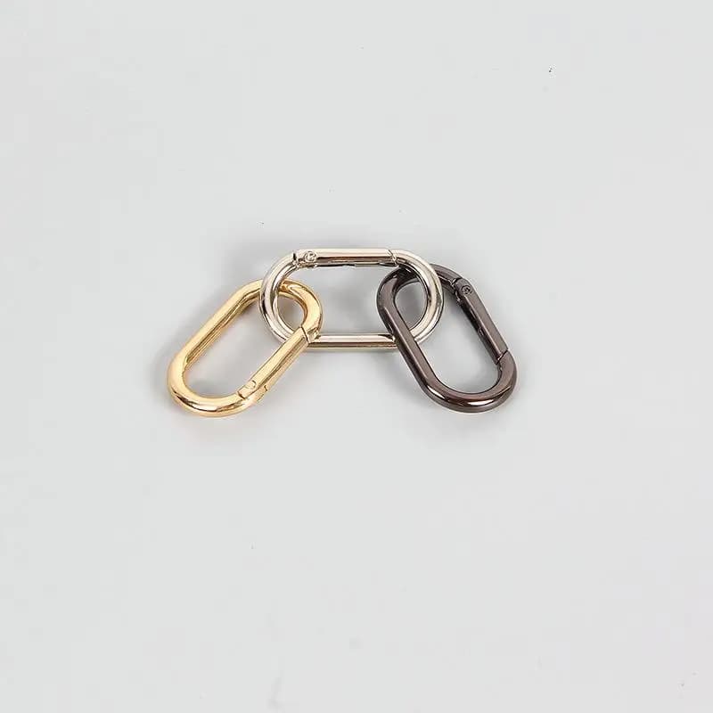 10Pcs/lot Metal Oval Ring Spring Clasps Openable Carabiner Keychain Bag Clips Hook Dog Chain Buckles Connector For DIY Jewelry