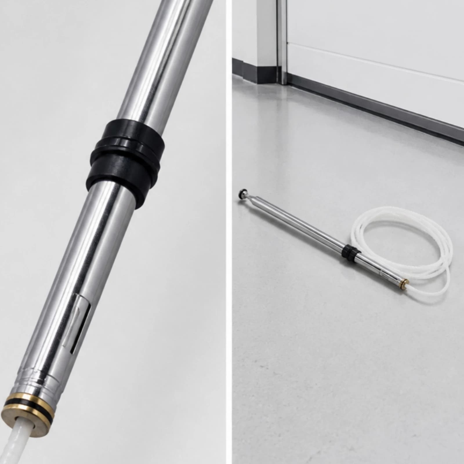 Automotive Radio Airborne Silver Finish Antenna Mast with Nylon Drive Cable Stainless Steel Telescoping Car Antenna