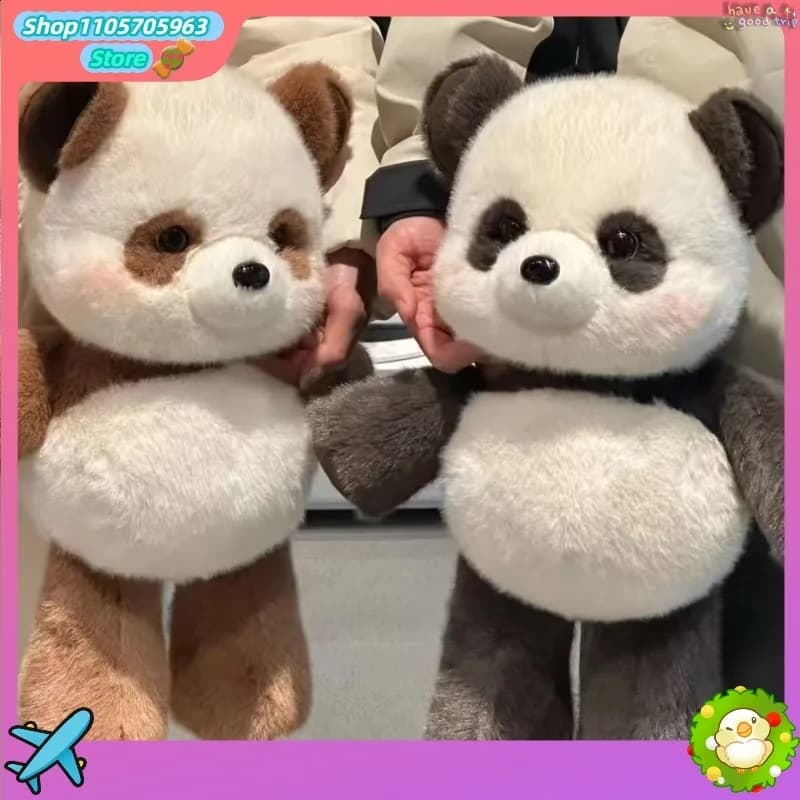 Cute Running Panda Cartoon Doll Cartoon Soft Stuffed Animal Toy Lovely Panda Plushie Birthday Gift for Girls Women Home Decor