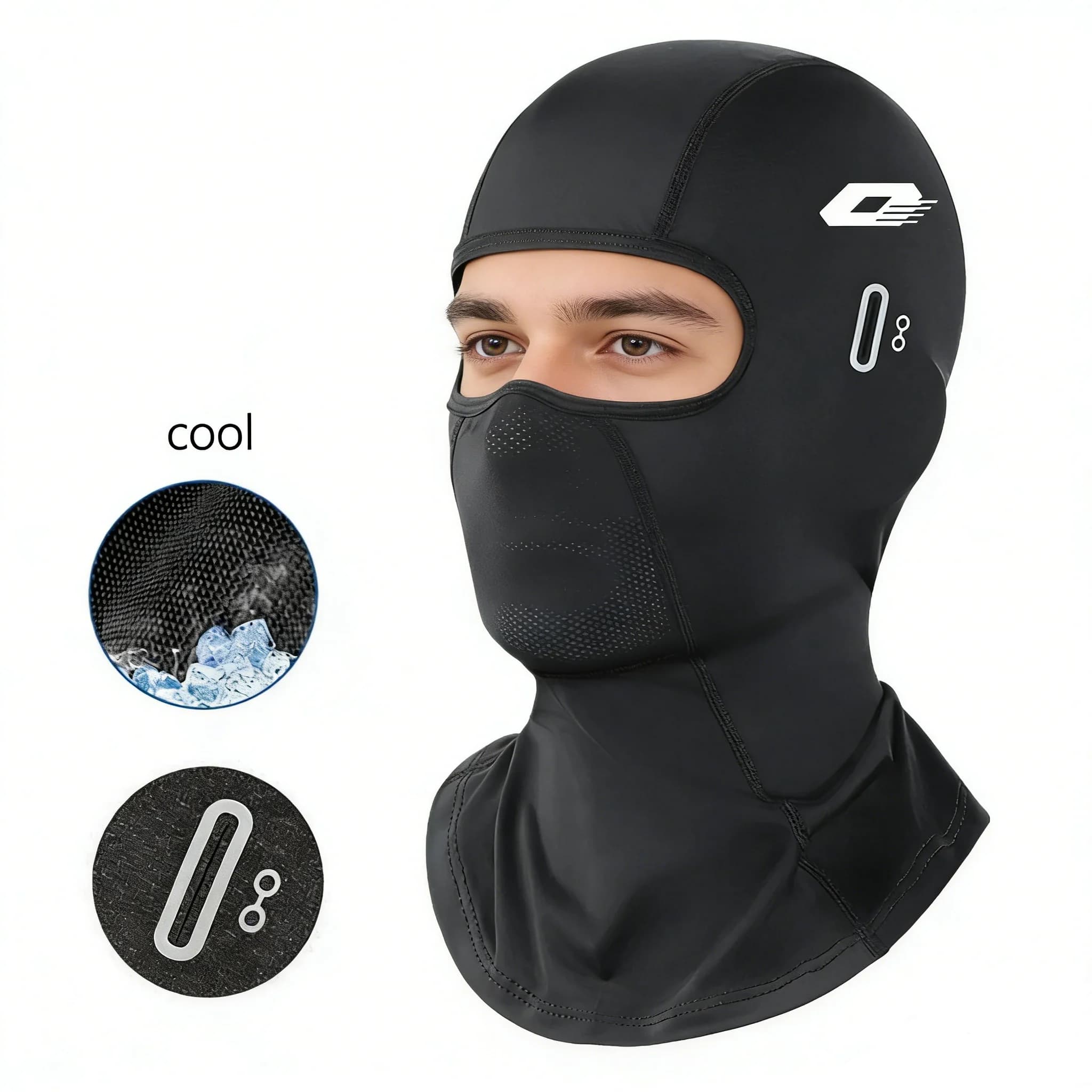 Balaclava estiva e invernale per QJMOTOR MTX 125 – Maschera traspirante con protezione UV e foro per occhiali, berretto caldo per motociclisti