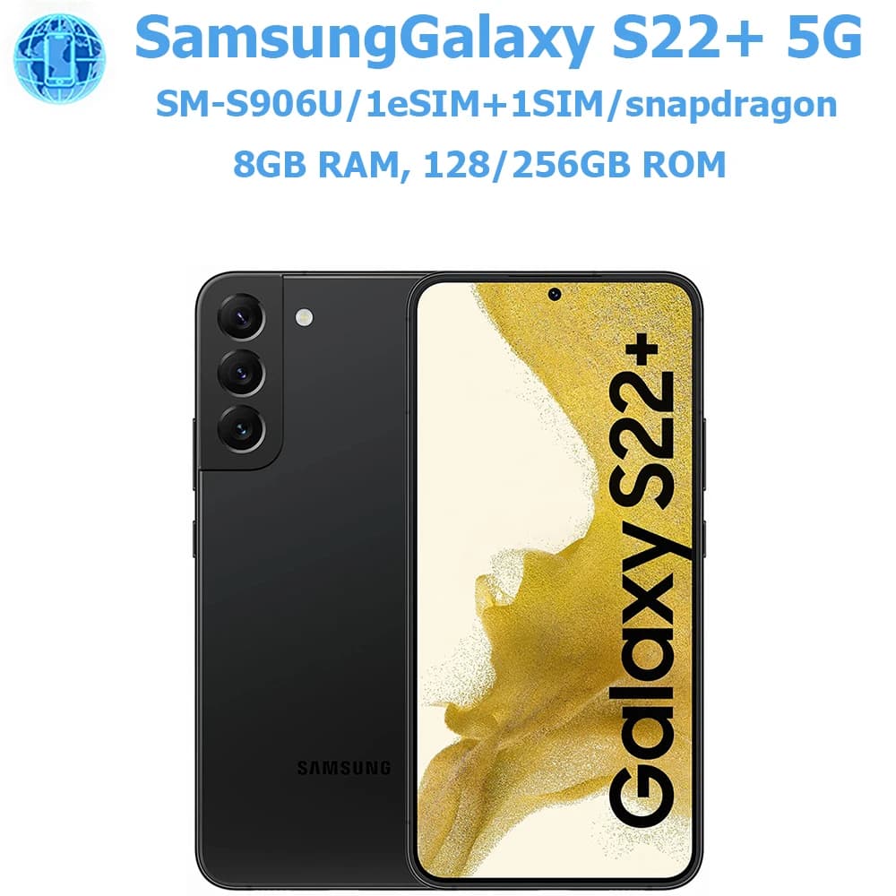 Samsung Galaxy S22+ S22 Plus 5G Smartphone Android S906U 6.6 Pollici Snapdragon Edizione USA NFC Octa-Core 4500mAh 45W 50MP Sbloccato