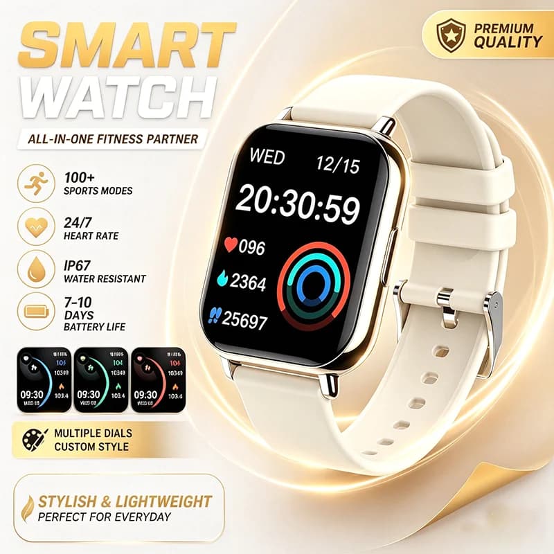 1.83'' Waterproof Smart Watch with Message Answer Call Sleep Monitor Sports Pedometer Information Alerts For iPhone Android Ht22
