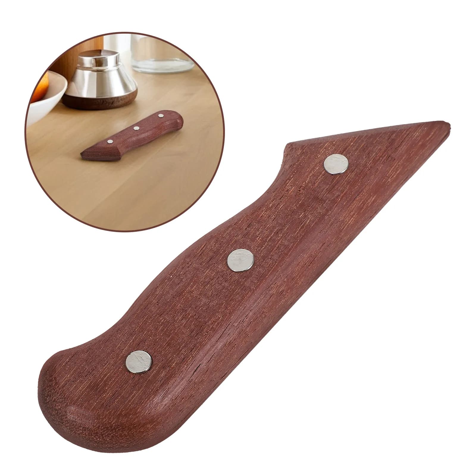 Set di 1 Manico in Legno di Ricambio per Coltelli da Cucina Tradizionali, Impugnatura Ergonomica Antiscivolo e Confortevole per Coltelli da Cucina