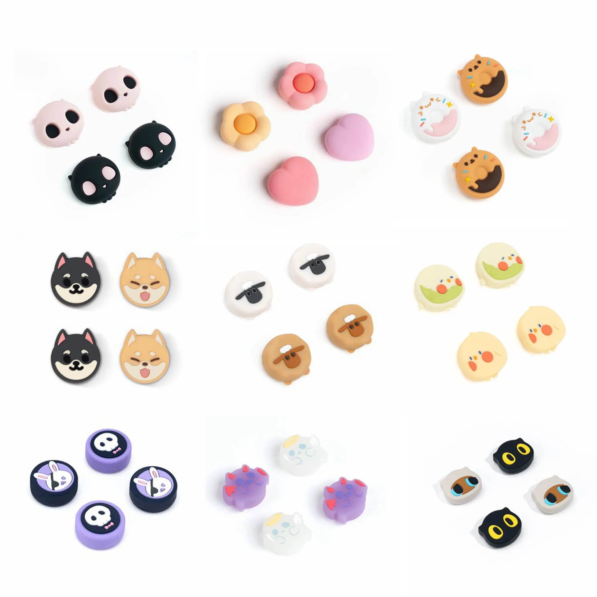 Nuovi simpatici animali Silicone morbido Thumb Stick Grip Cap Custodia protettiva per interruttore Oled NS Lite Joy-con Controller Thumbstick Case