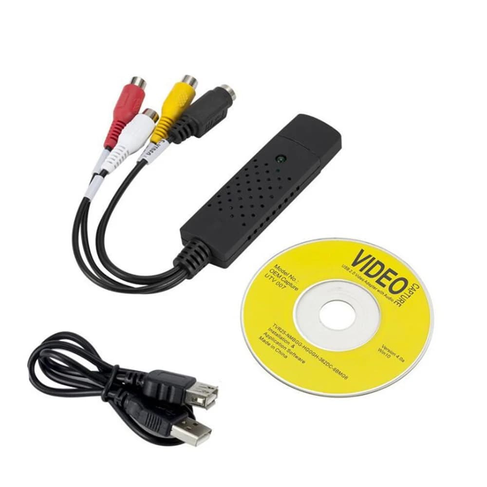 Convertitore da VHS a digitale Convertitore video USB 2.0 Scheda di acquisizione audio VHS Box VCR TV a convertitore digitale per Win 7/8/10