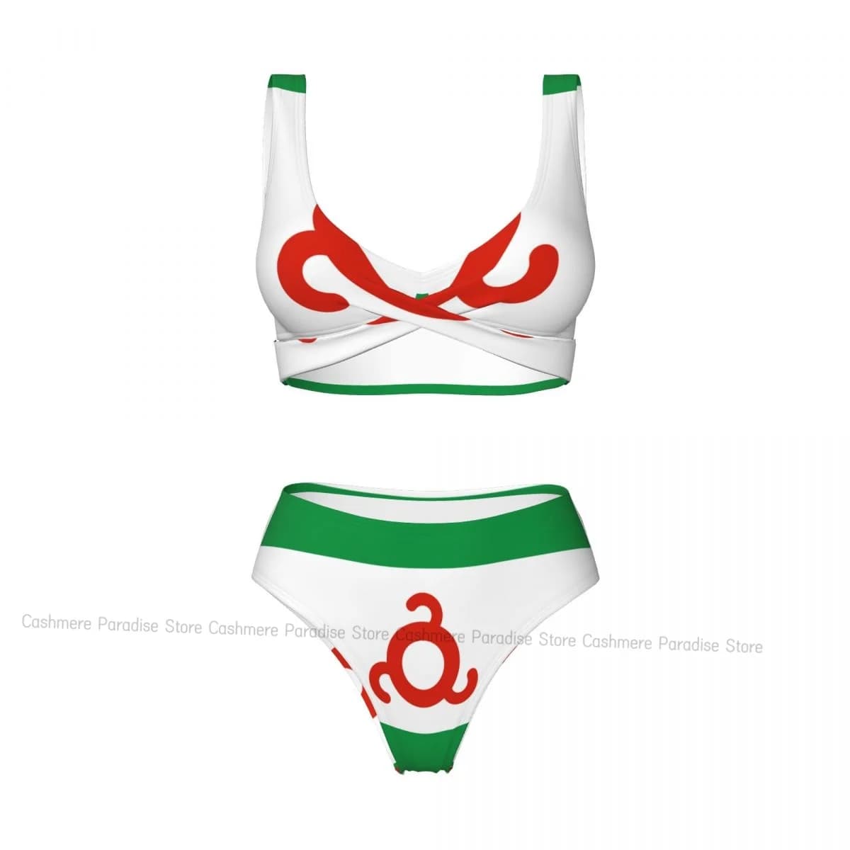 Il costume da bagno femminile push-up con bandiera dell'ingushetia, bikini sexy, costume da bagno femminile