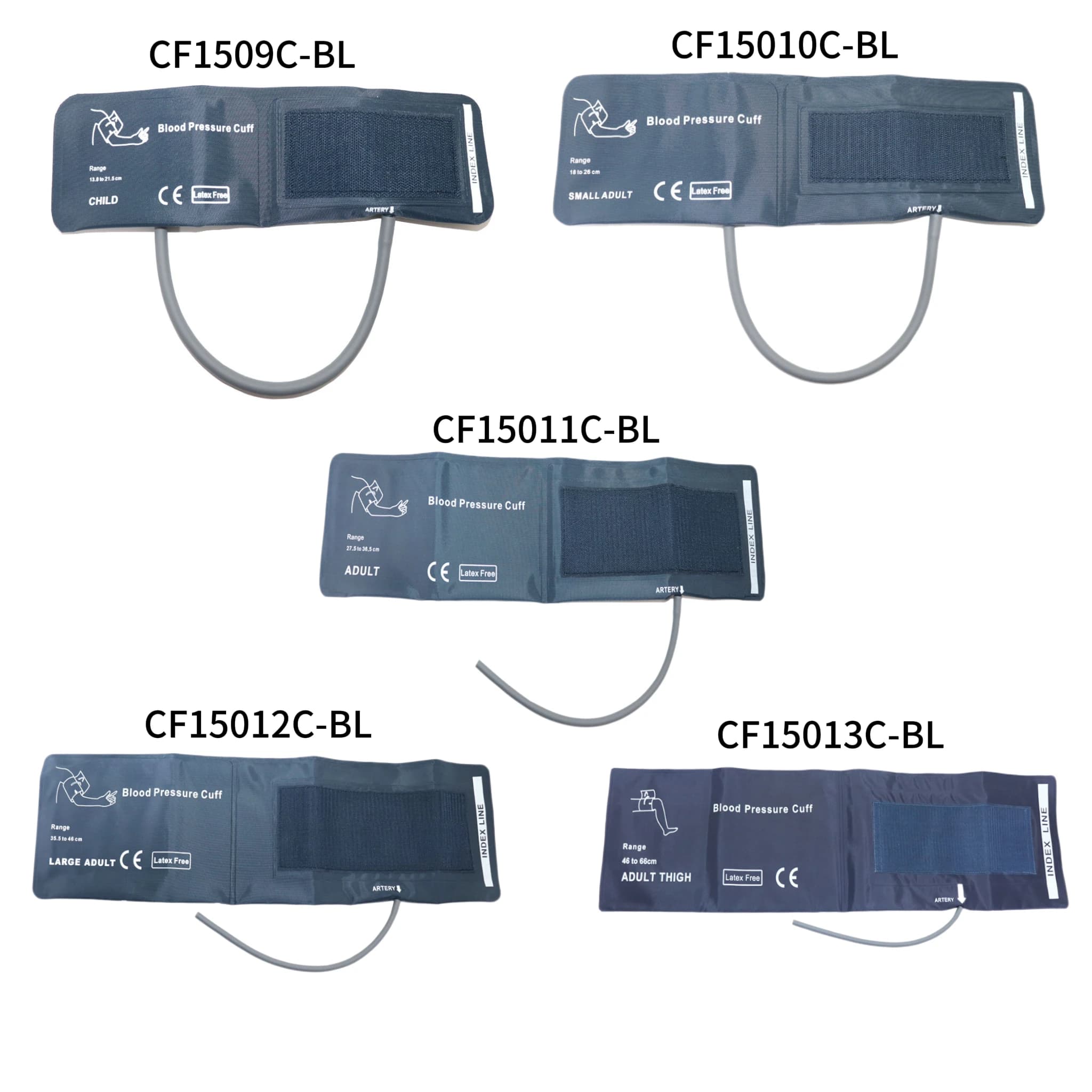 Durable Blue Single Tube NIBP Blood Pressure Cuff Patient Monitor Accessory