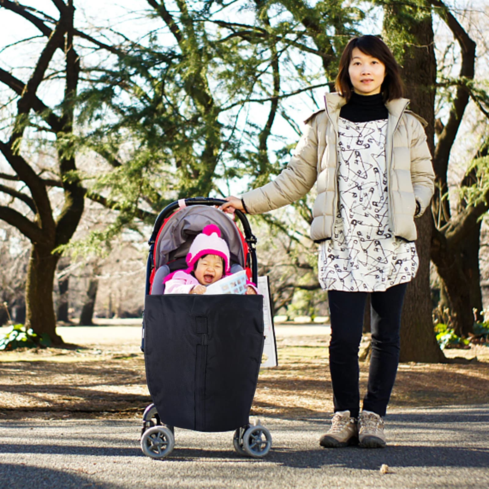 Passeggino in tessuto Oxford copertura antivento calda per passeggino per la stagione fredda coprigambe passeggino parabrezza carrozzina coprigambe