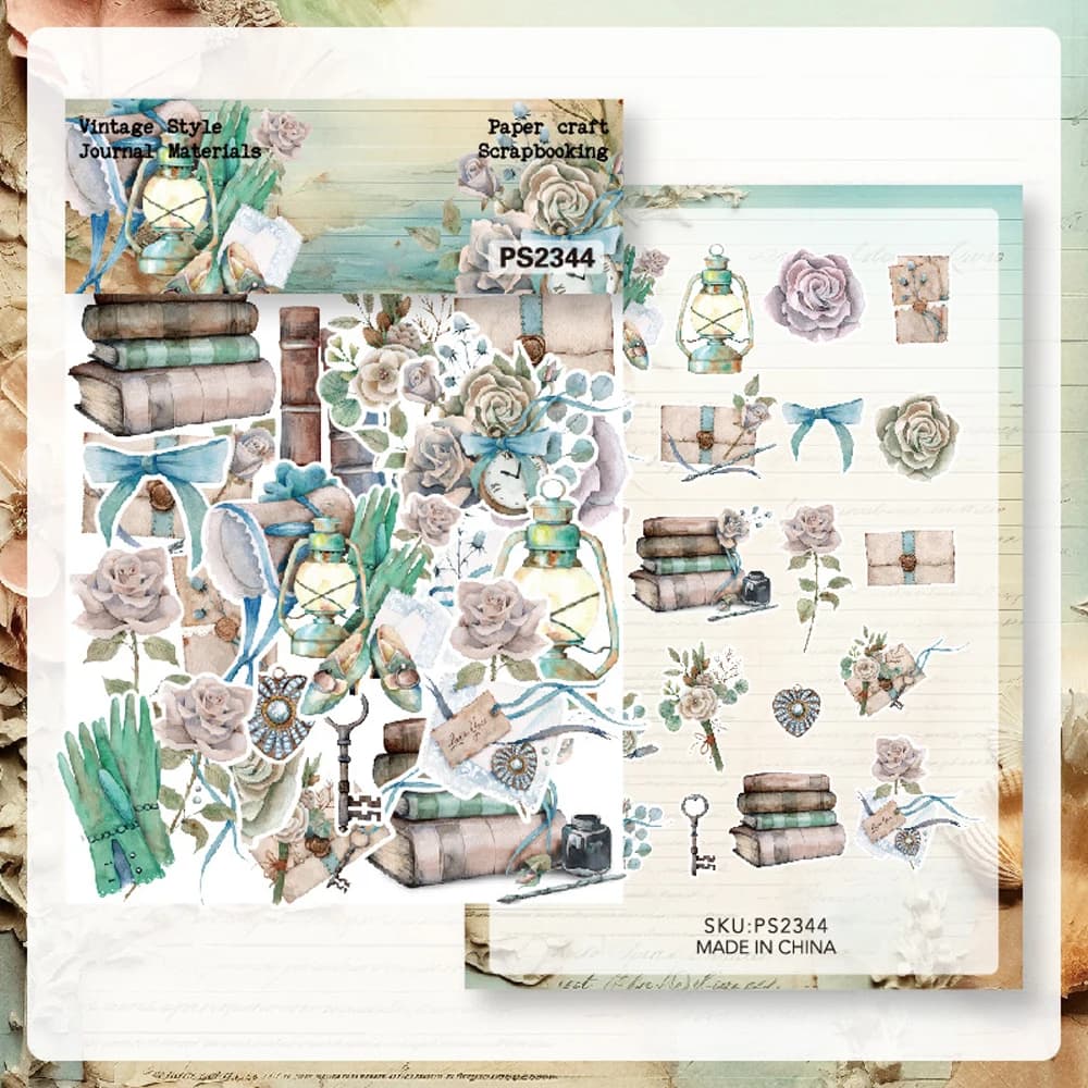 KLJUYP 40pcs Reading Time Stickers Die Cuts Sticker Collection Kit for Scrapbooking Planner/Card Making/Journaling Project