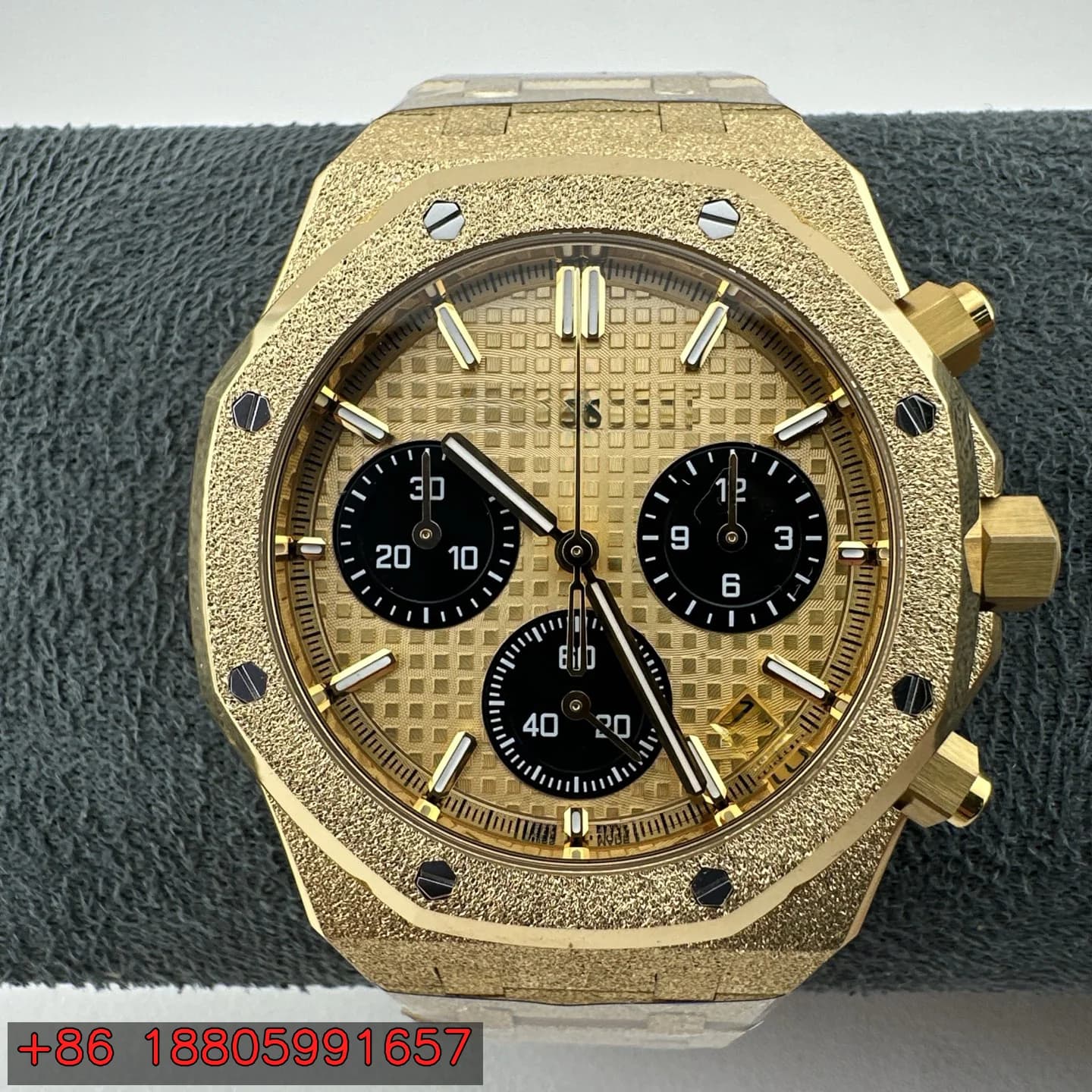 Orologio da Polso Meccanico Automatico da Uomo con Cronografo, Cassa e Bracciale in Oro, Finitura Satinata, Data, Luminoso, Stile Lussuoso 26240