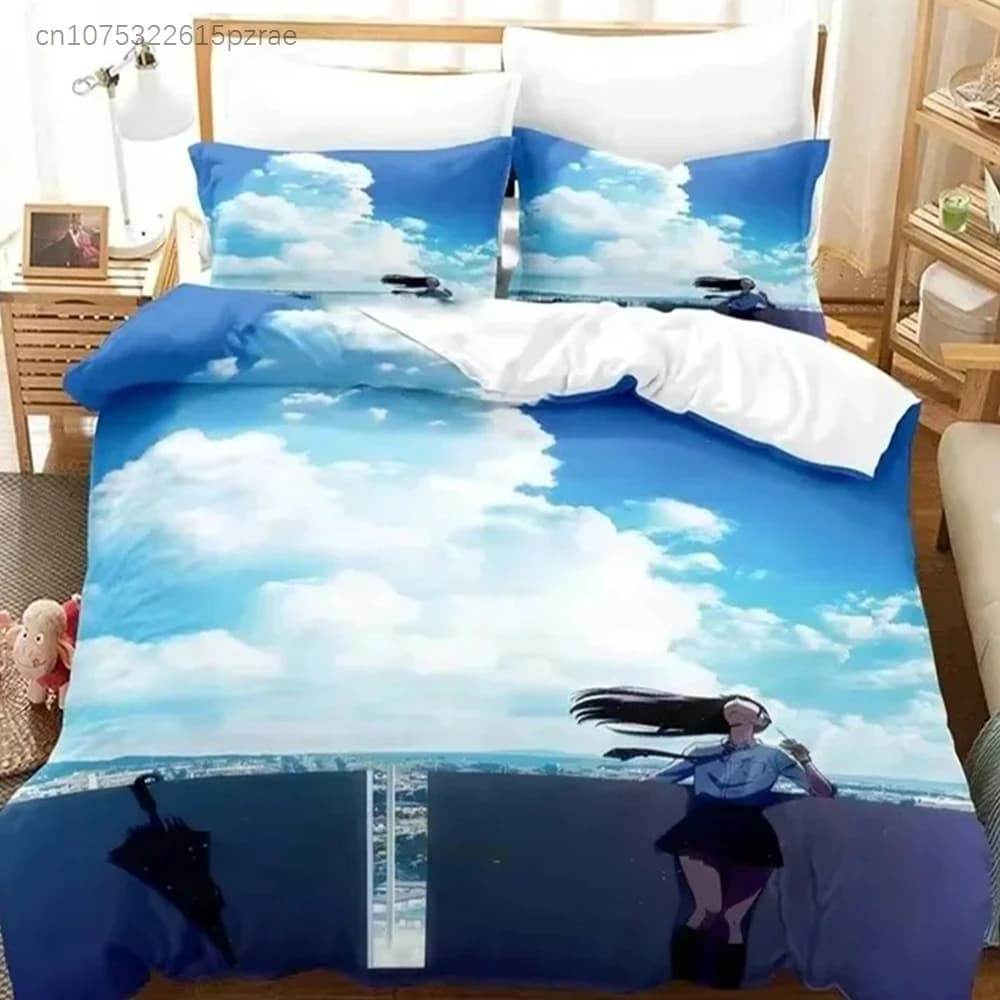 3D Print Anime After The Rain Bedding Set 3D Printed Suitable For Bedroom Duvet Cover Set With Pillowcases Kids Home Textile