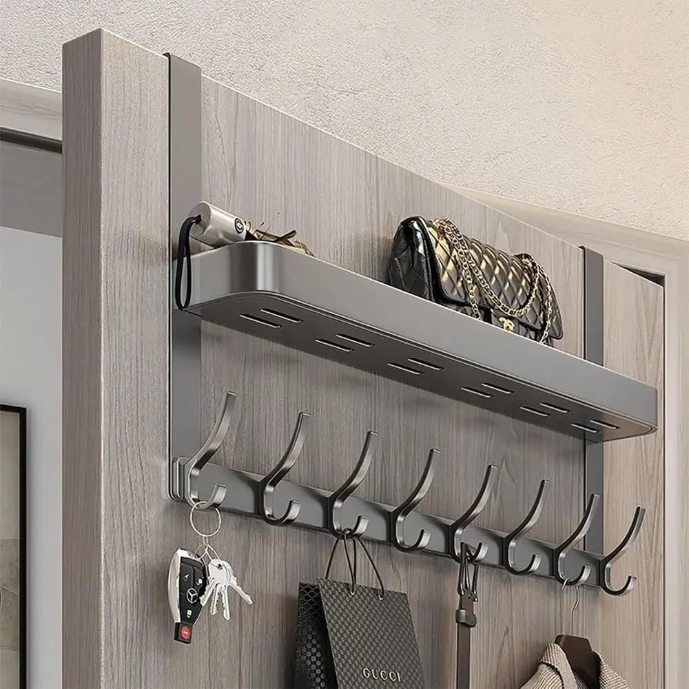 Ganci per porta, ganci appendiabiti da appendere sopra la porta, portaasciugamani da bagno con 12 ganci per appendere vestiti, cappotti e asciugamani