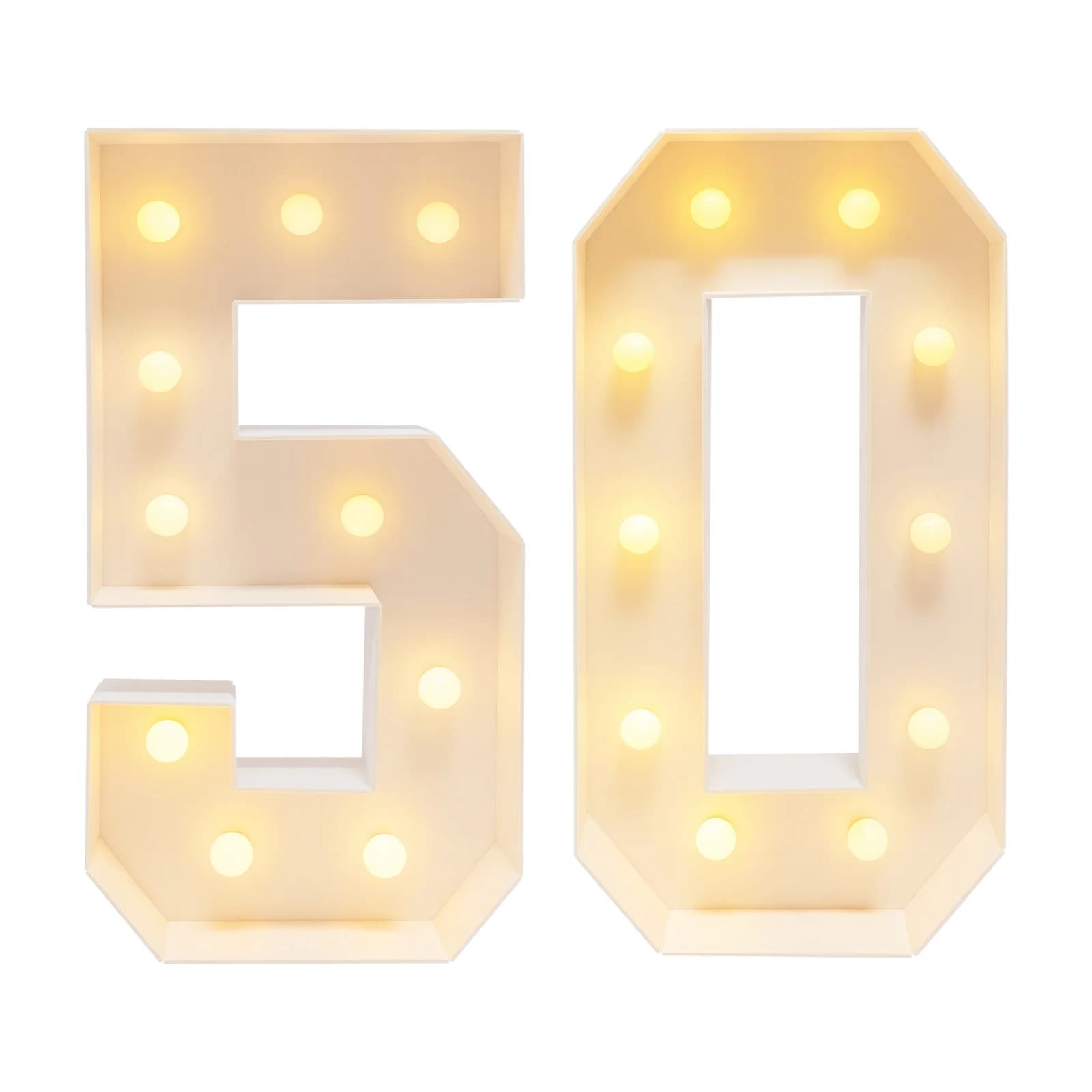 50 numeri luminosi, cornice luminosa stereoscopica per decorazioni per feste di 50° compleanno per decorazioni di compleanno