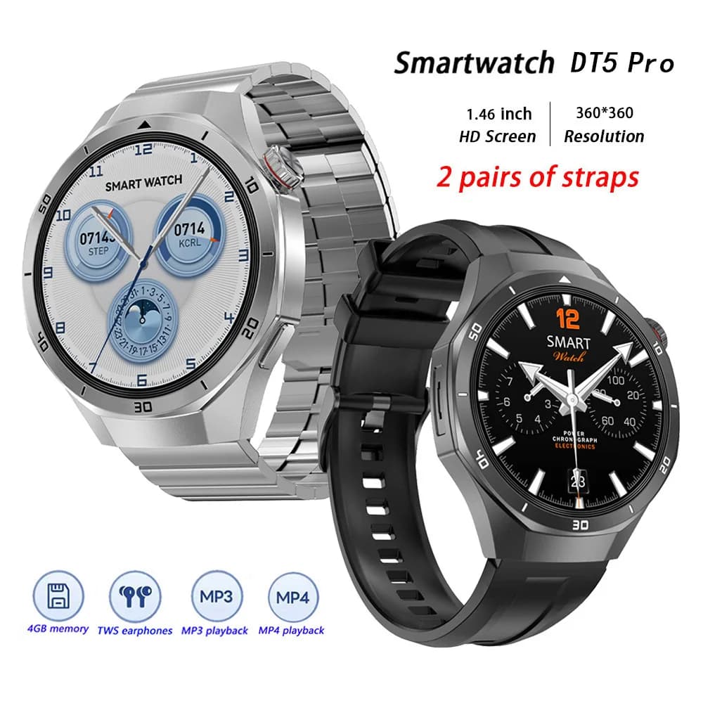 DT5 Pro Smart Watch per uomo donna orologi da polso digitali MP3 MP4 musica smartwatch braccialetto fitness orologio da polso elettronico