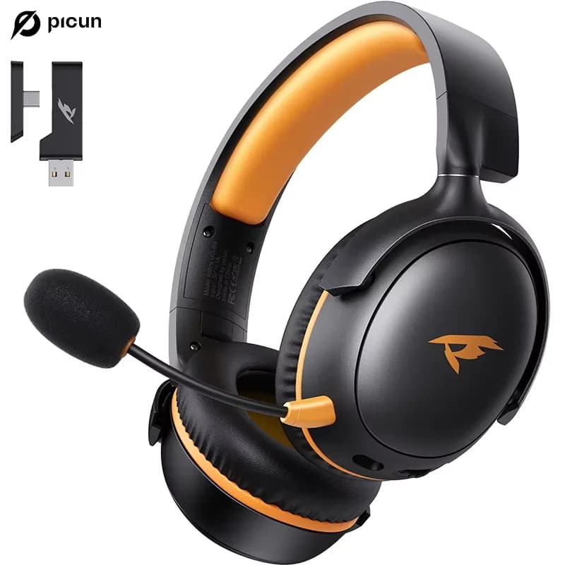 Picun UG-09 Wireless gaming headphones with microphone Bluetooth overear headphones 5.4 40 mm Driver 2.4G/Wireless/Cavo 65H USB headphones