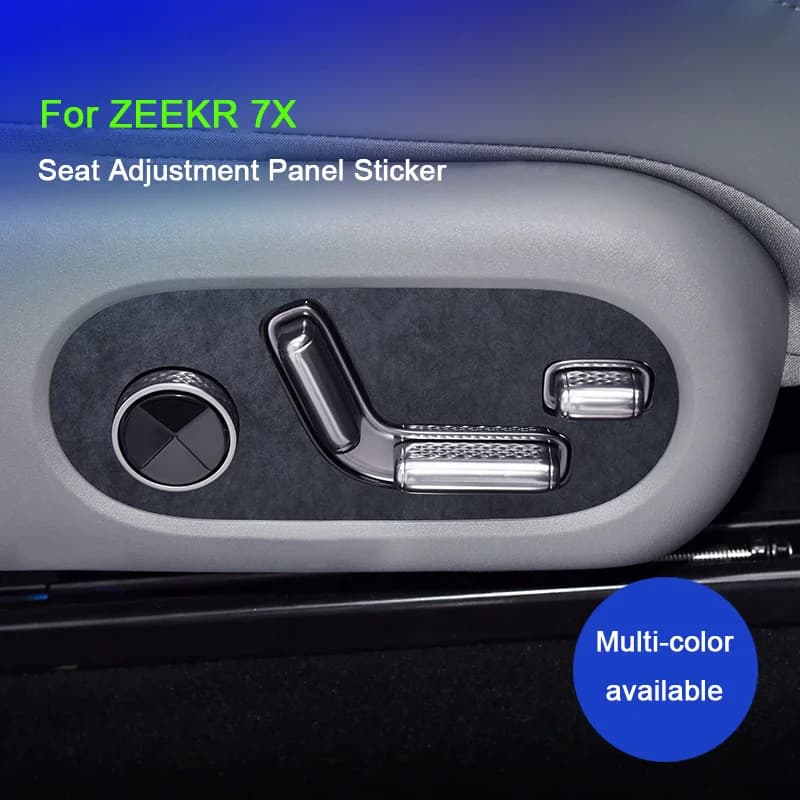 For ZEEKR 7X Super Suede Seat Adjustment Panel Protective Cover Decorative Sticker Interior Styling Modified Car Accessories