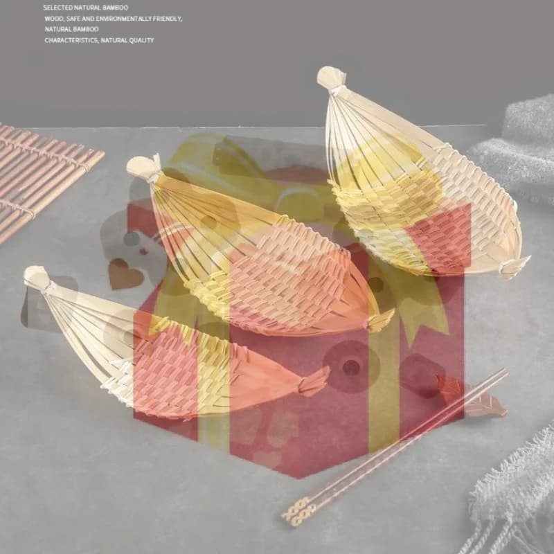 【HG】Boat-Shaped Bamboo-Woven Fruit Basket Living Room Storage Tray Snack Basket Dried Fruit Plate Eco-Friendly Kitchen Organizer