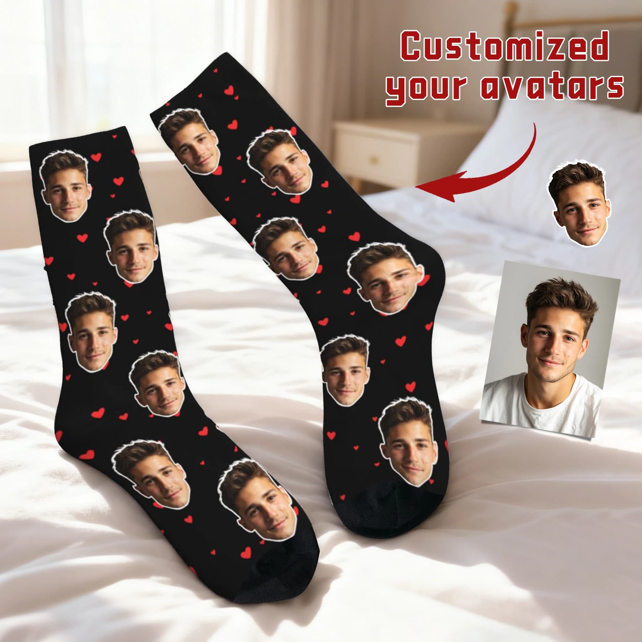 Customized Socks Face Shaped Socks Unisex Custom Socks Socks with Custom Photos Socks Custom Socks As Gifts