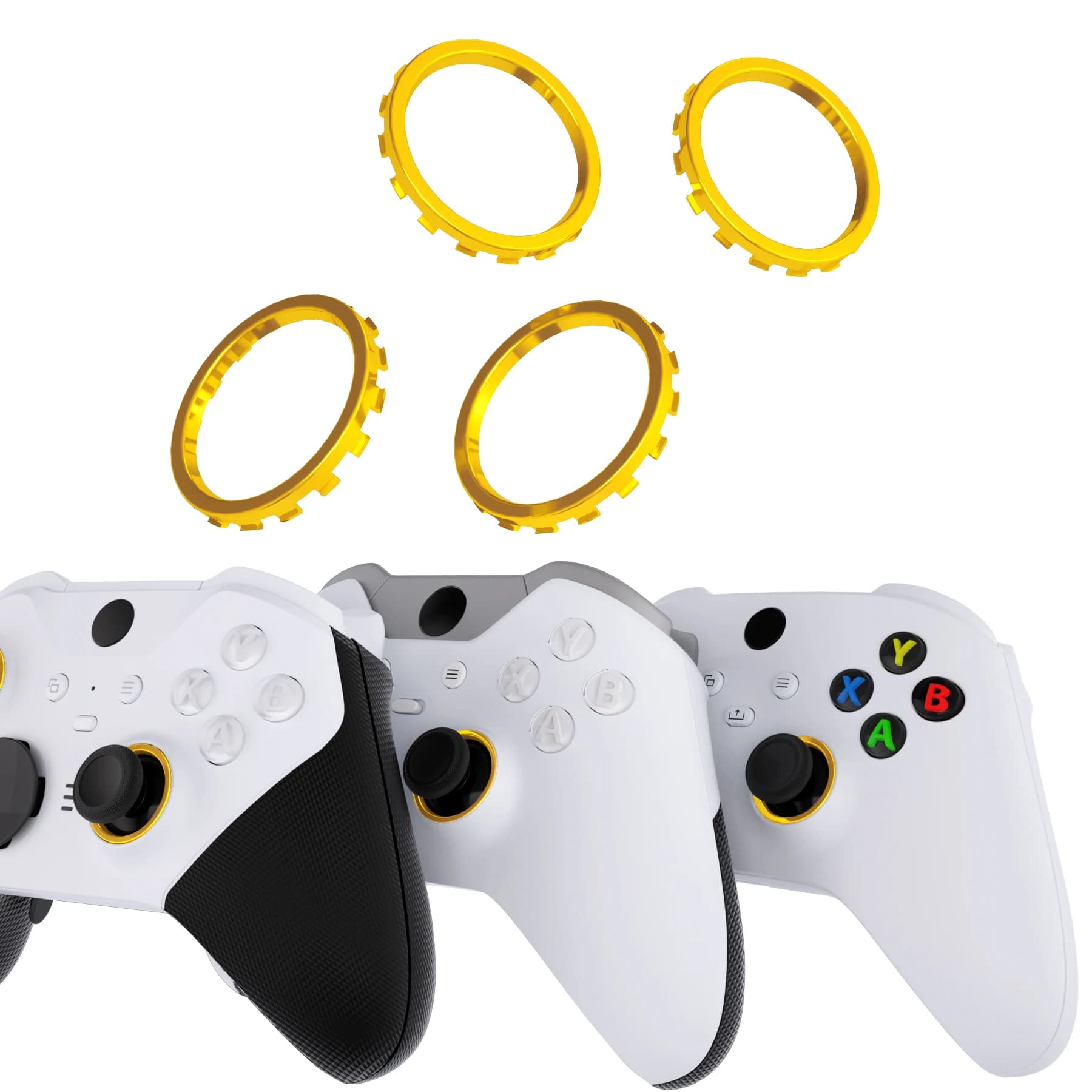 Anelli di accento eXtremeRate per Xbox Elite Series 2 Core e Elite Series 2 e One Elite, per controller Xbox Series X/S - Oro cromato