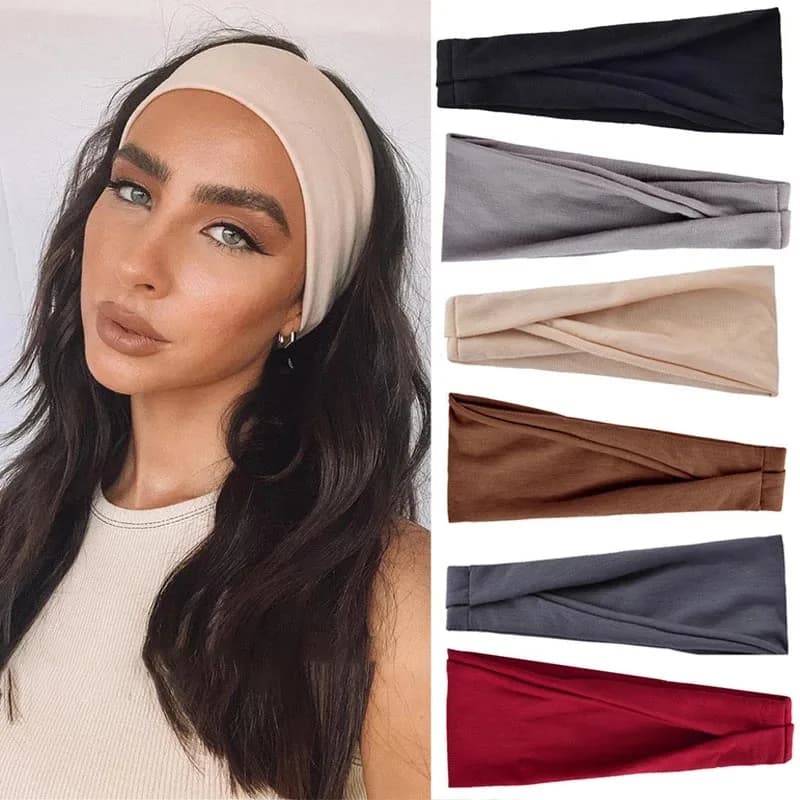 Fascia per capelli da donna Turbante Fasce elastiche per capelli tinta unita Fascia per capelli Yoga Trucco di moda Cerchietto per capelli Vintag Copricapo Accessori per capelli