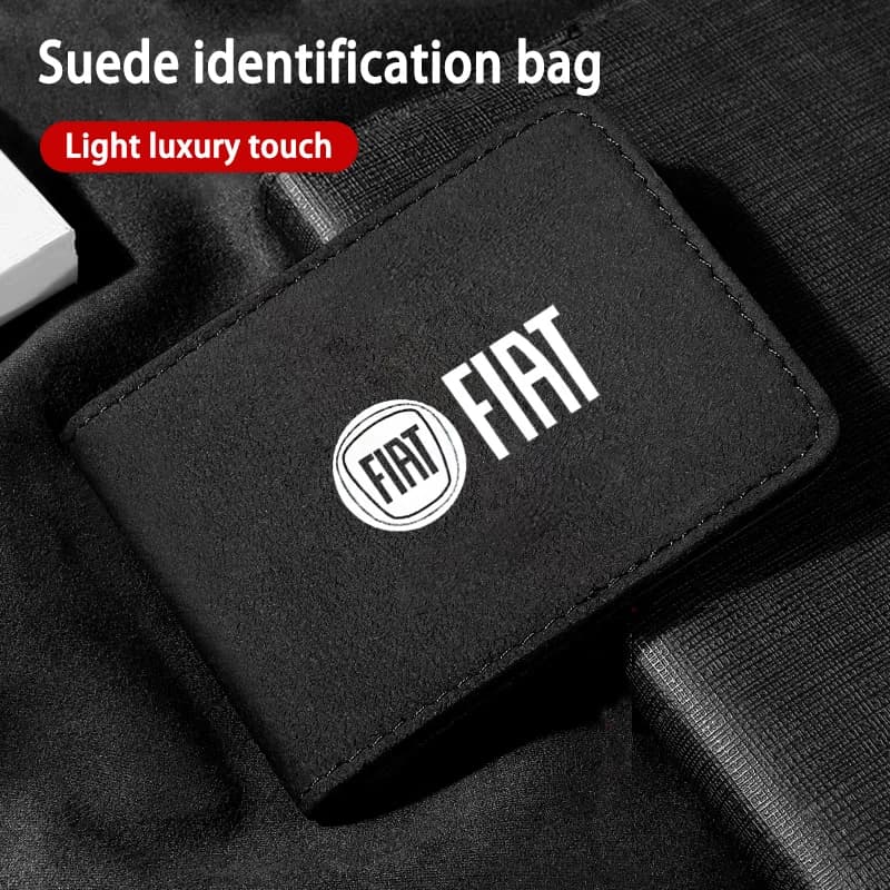 Fiat Car Driver License Cover Suede Wallet Card Storage Bag For Abarth Punto Panda 500 Pondo Argo Croma Doblo Stilo Bravo Ducato