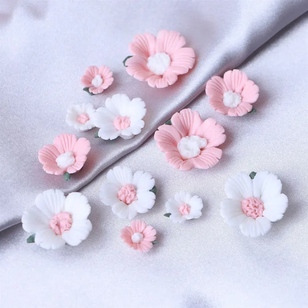 12 Pezzi Mini Ciondoli a Forma di Fiore di Ciliegio in Ceramica, Materiali per Creazione di Gioielli Fai-da-Te, per Orecchini, Collane, Decorazioni e Progetti Artigianali