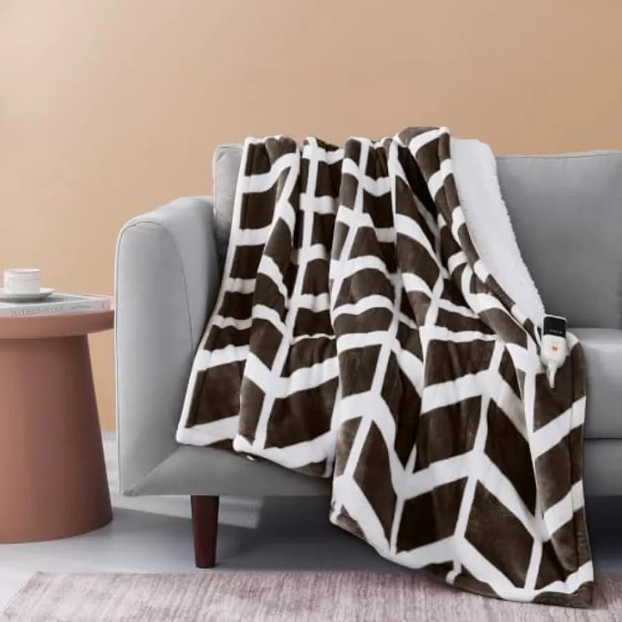 Coperta Elettrica Riscaldante 157 x 213 cm con 9 Livelli di Calore e Spegnimento Automatico da 2 a 10 Ore, Coperta a Riscaldamento Rapido