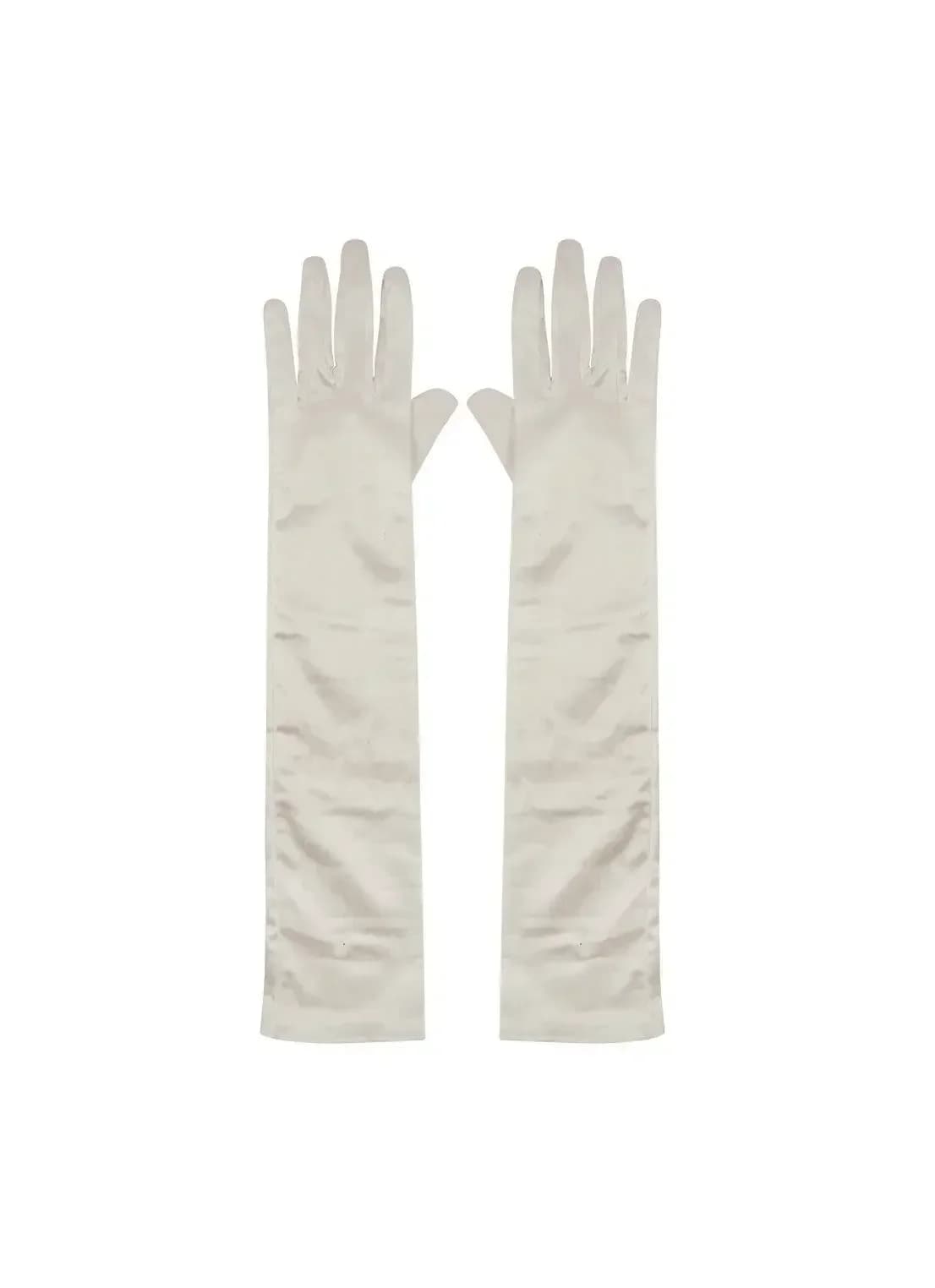 LADIES ELBOW LENGTH SATIN GLOVES PROM EVENING WEDDING BRIDAL PARTY DRESS GLOVES