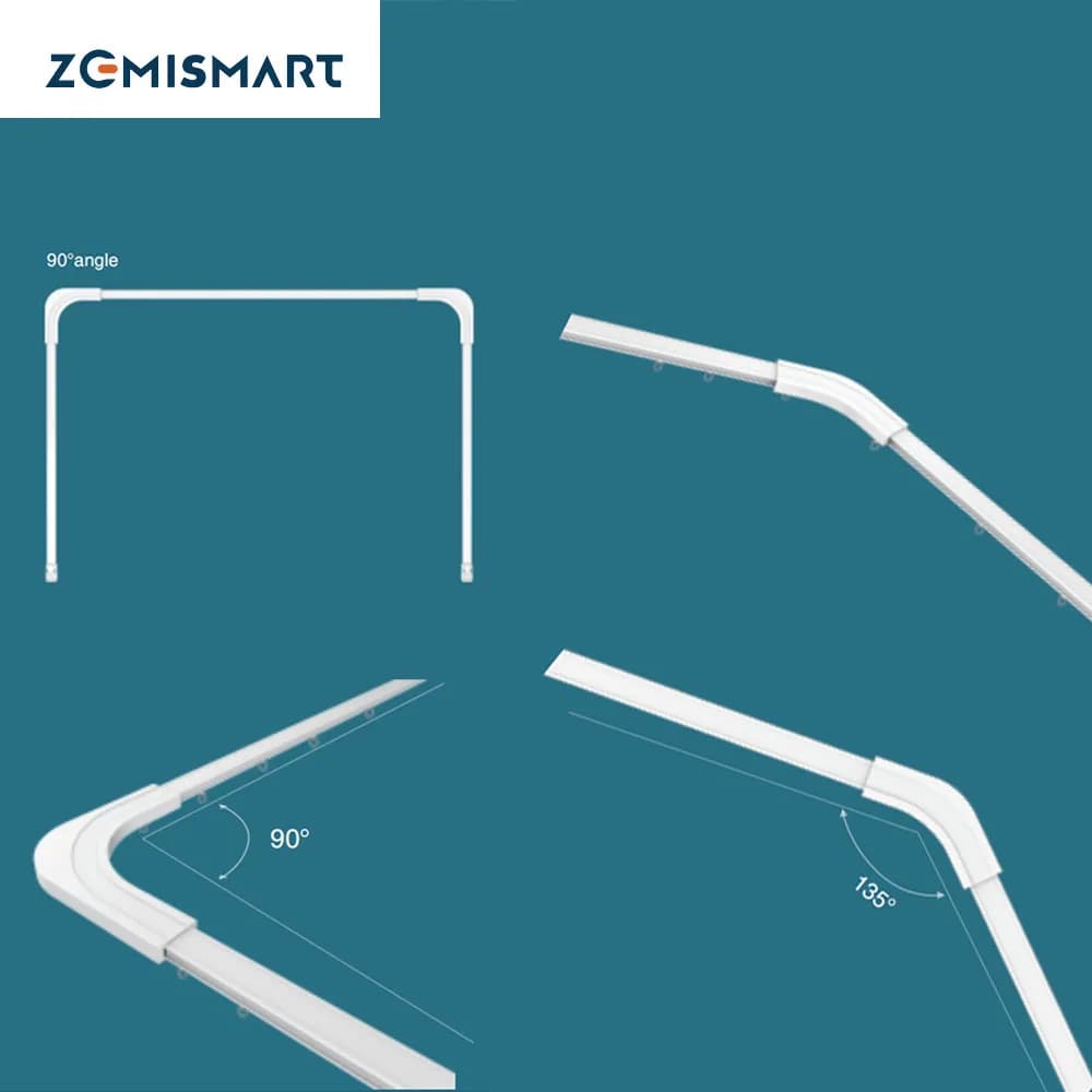 Zemismart ARC Track per ZM79 ZM87 Grado di binario del motore per tende scorrevoli per finestre angolari 90 135 gradi disponibili
