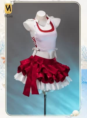 Handmade Cos Outfit: EVA Asuka Langley Soryu Cosplay Costume Summer Sea Breeze Daily Short Skirt Women Anime Cosplay Outfit HCos