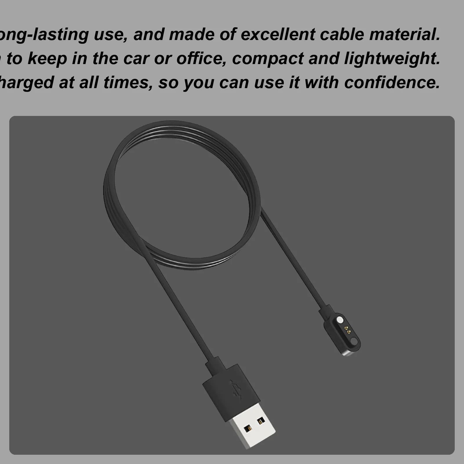 23.6 inch smart watch charger Magnetic charging cable 2 pin fast USB charging cable for Smartwatch HW16 accessories
