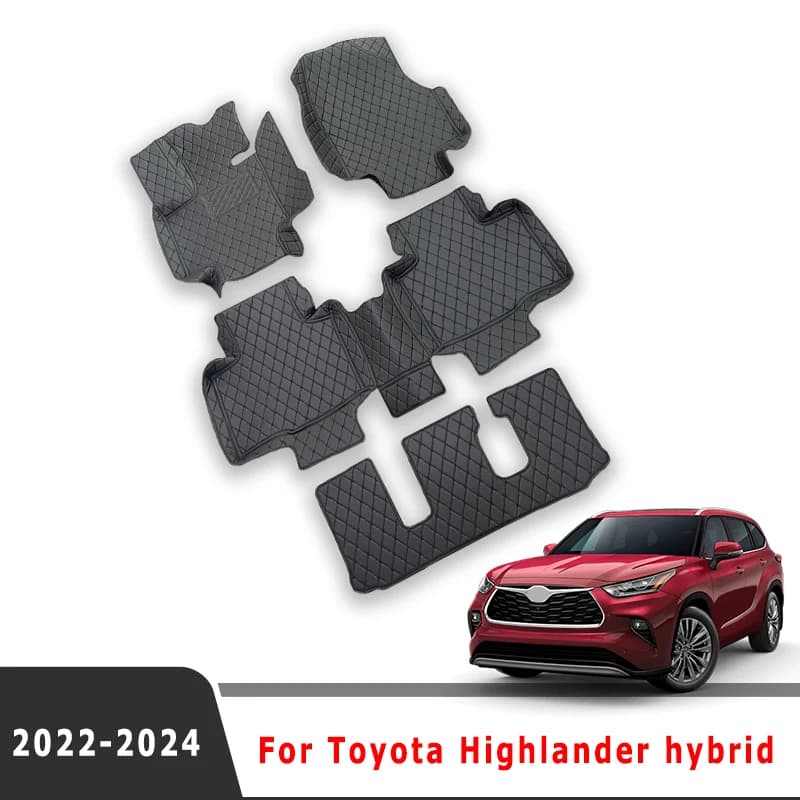 LHD For Toyota Highlander Hybrid 2022 (7 seats) Carpets Accessories Interior Parts Foot Lines Foot Reliefs Dash Pedal Mats