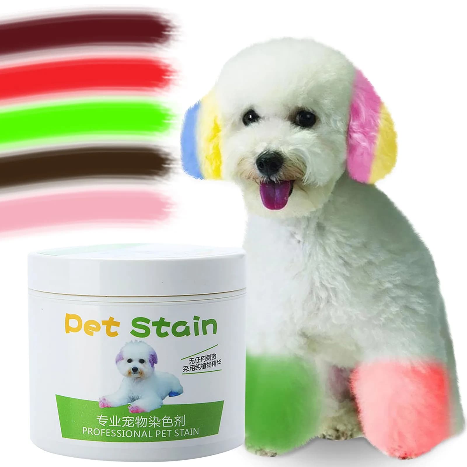 100ml Professionale Pet Stain Anti Allergico Crema Colorante per Capelli di Cane Agente Colorante Diretto Daub Nessuna Stimolazione Animale Domestico