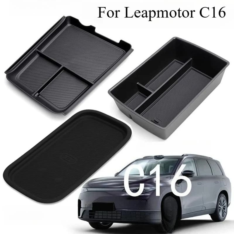 Per Leapmotor C16 Bracciolo di controllo centrale Scatola di immagazzinaggio Riempimento wireless Tappetino in silicone Accessori per la modifica Prodotti speciali